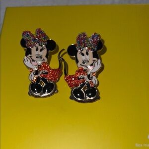 Minnie Mouse Earrings with Colorful Bow